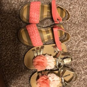 2 pair of girl sandals